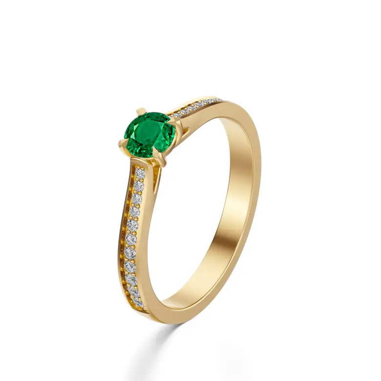 Pierścionek z szmaragdem i diamentami AJPZ_056